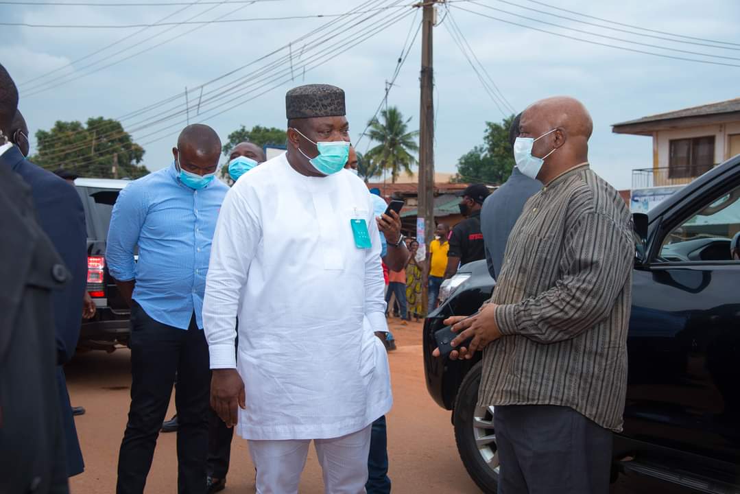 Photos: Ugwuanyi visits scene of IPOB’s clash with security agencies