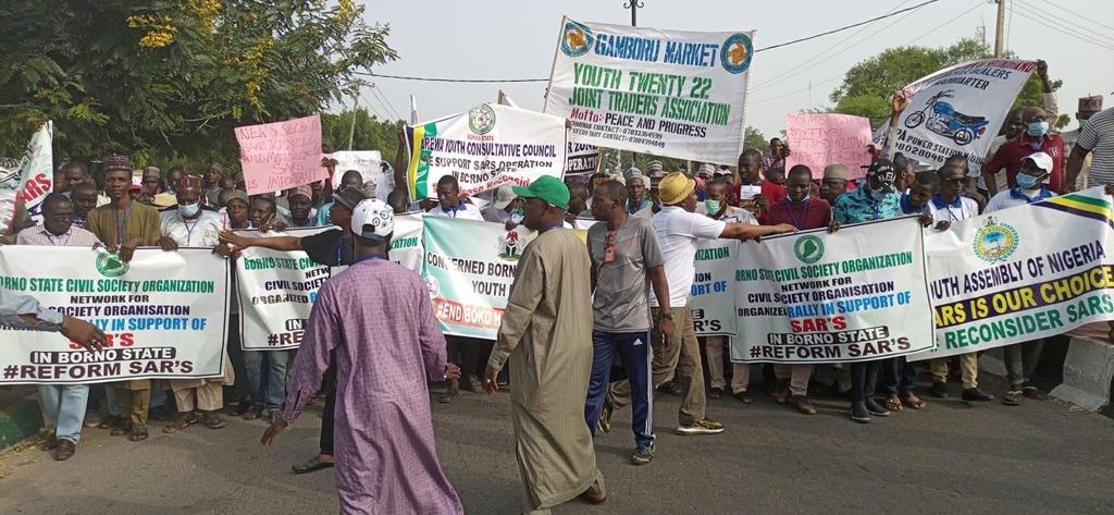 Borno CSOs rally against disbandment of SARS